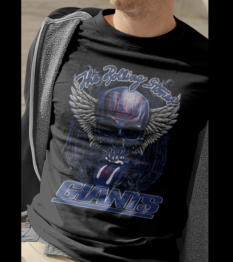 The Rolling Stones New York Giants Skull And Wings Collaboration T-Shirt