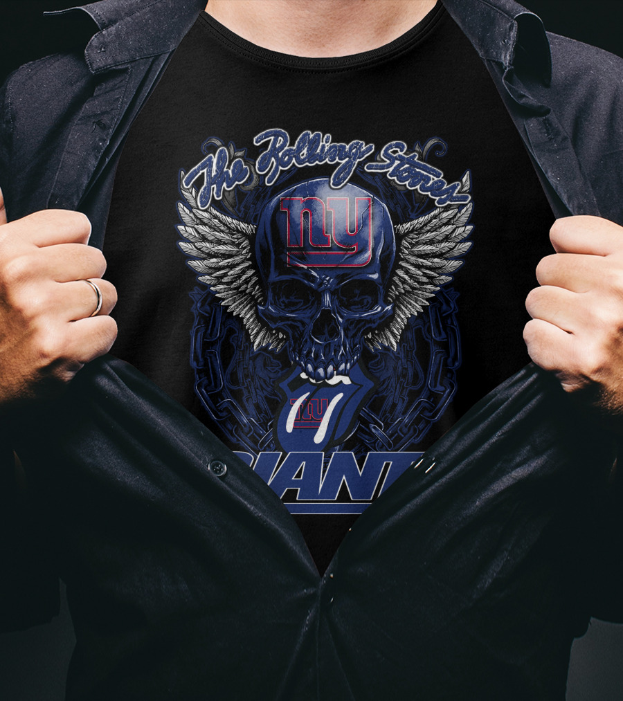The Rolling Stones New York Giants Skull And Wings Collaboration T-Shirt