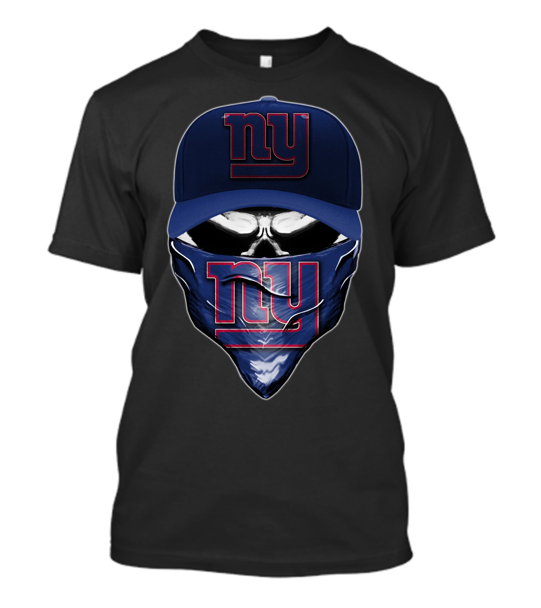 Skull V6 New York Giants Ny Logo Cap And Bandana T-Shirt