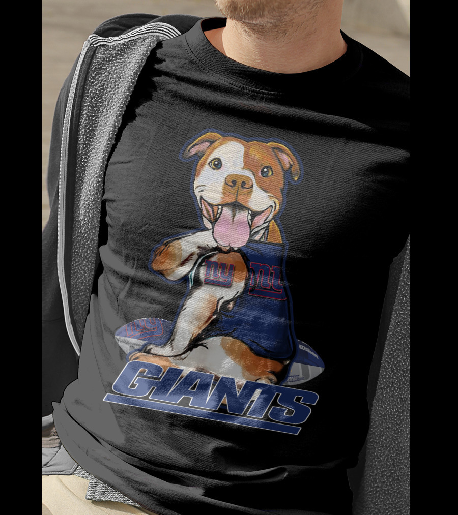 Pittbull Giants With New York Football T-Shirt