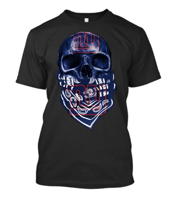 Skull V5 New York Giants Bandana T-Shirt