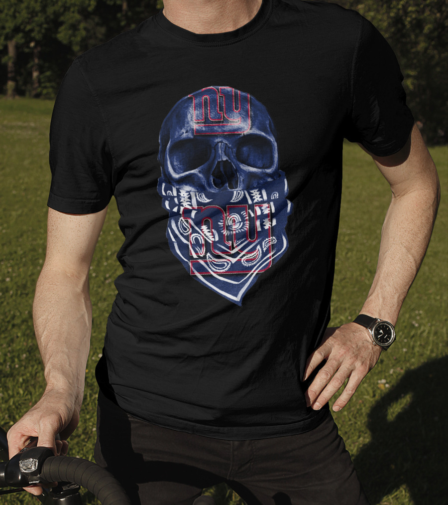 Skull V5 New York Giants Bandana T-Shirt