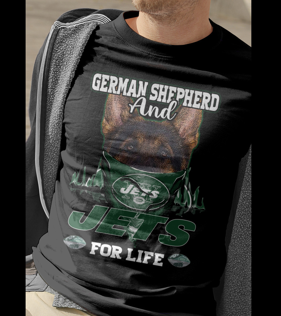 German Shepherd And Jets For Life T-Shirt