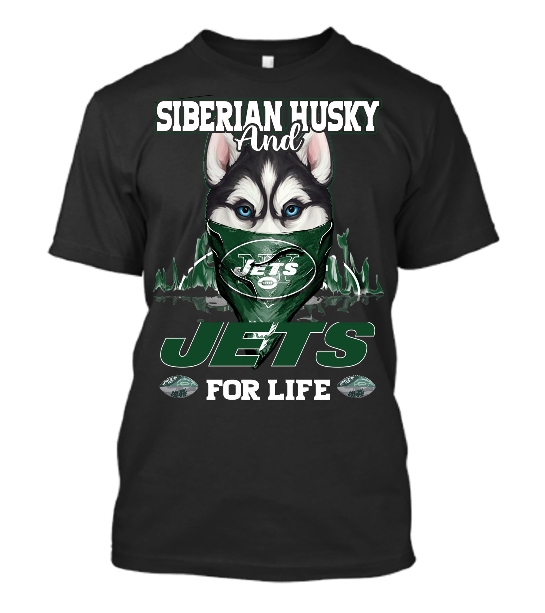 Siberian Husky And Jets For Life T-Shirt