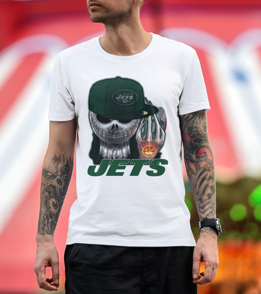 Jets Jackskull Halloween Football Fanatic T-Shirt
