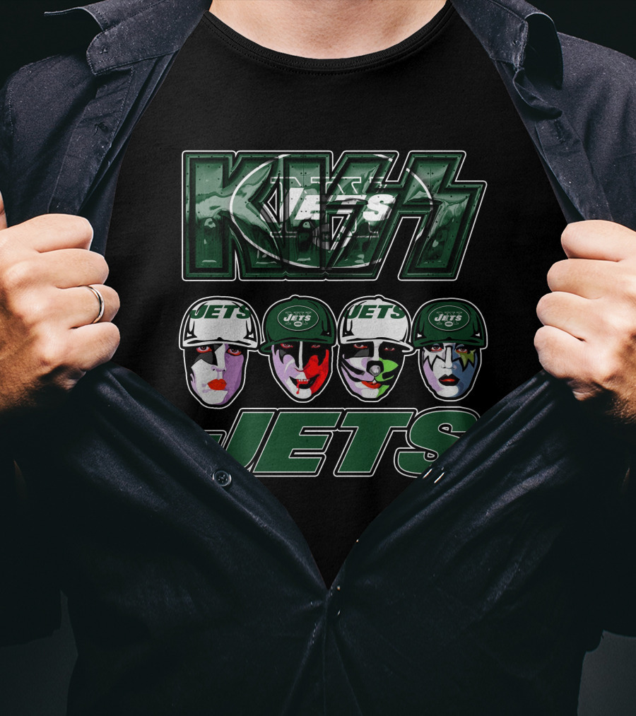 Kiss New York Jets Band Faces T-Shirt