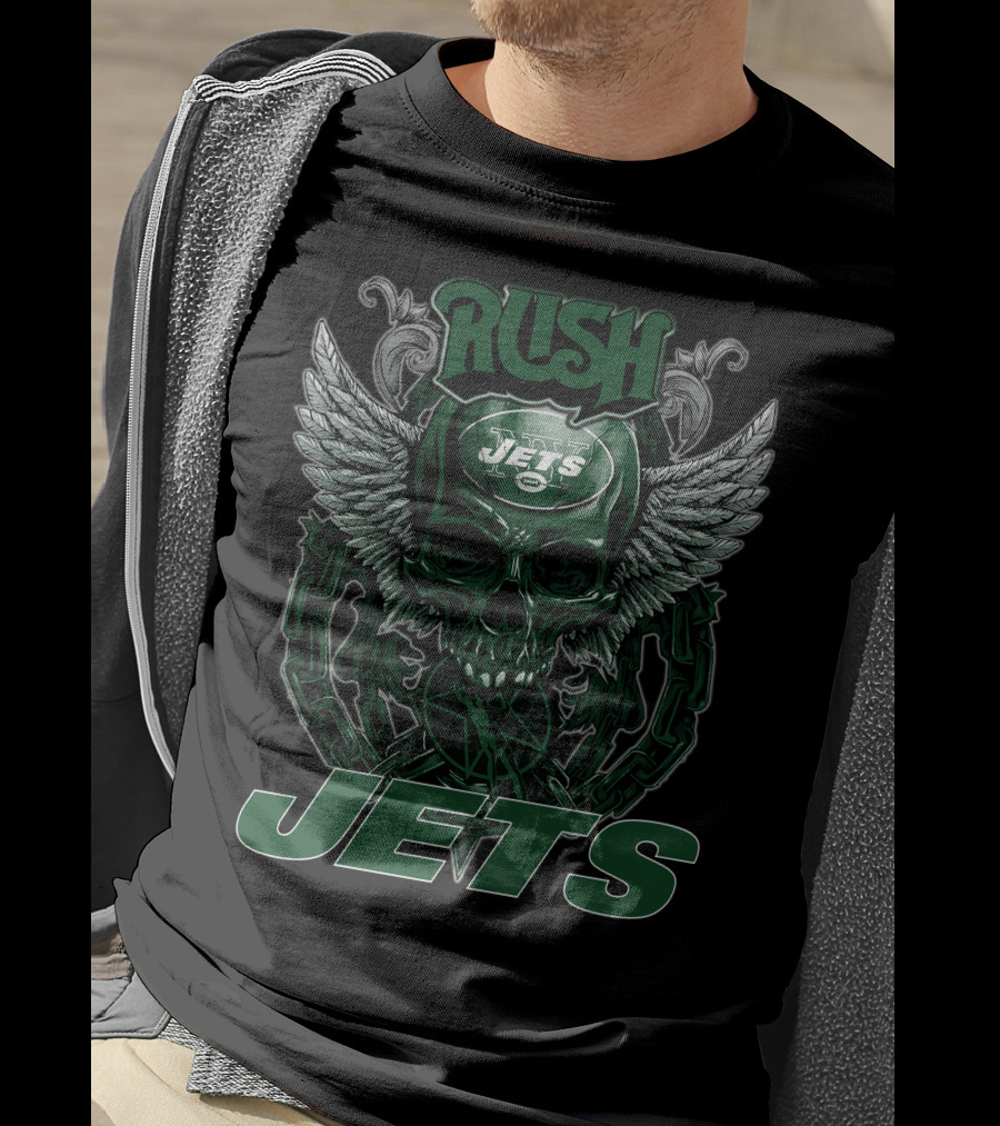 Rush Jets Skull Wings New York Football T-Shirt