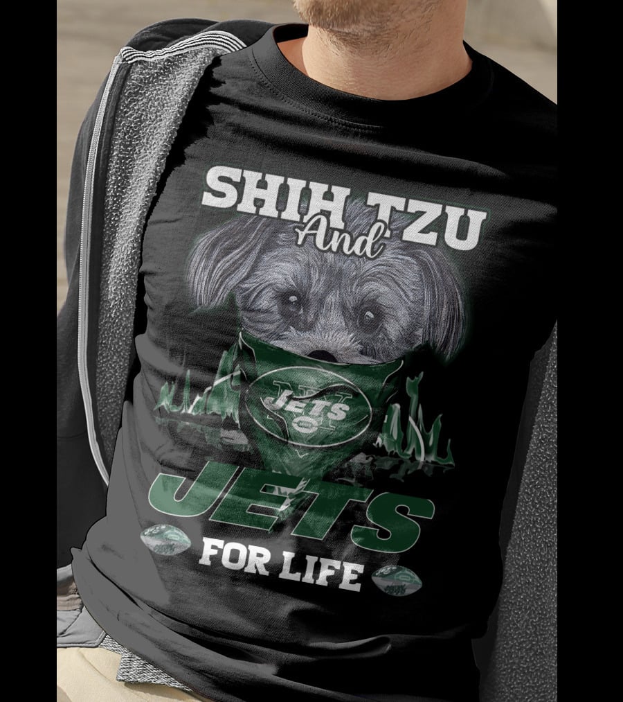 Shih Tzu And Jets For Life New York Jets T-Shirt