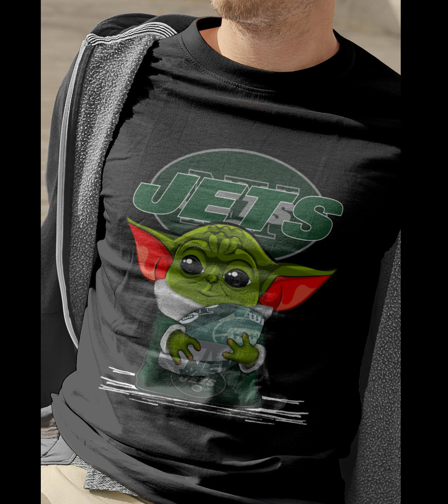 Yoda New York Jets Football Character Green Ears T-Shirt