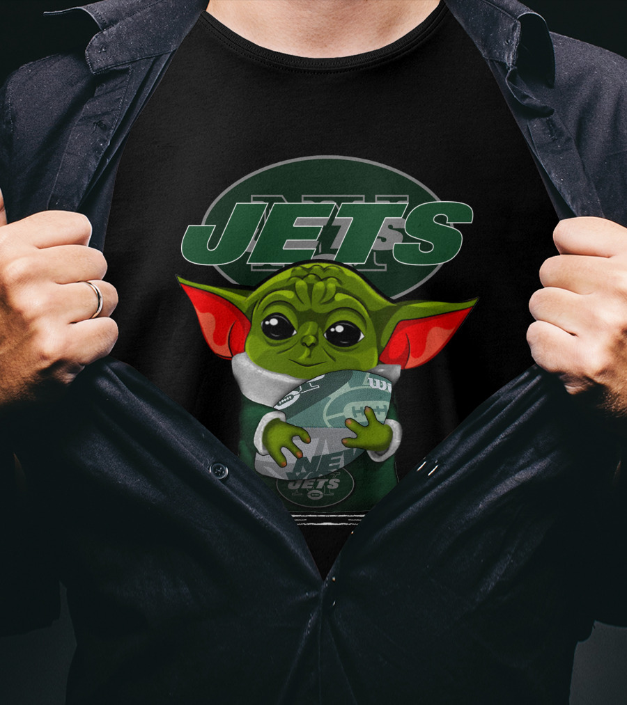 Yoda New York Jets Football Character Green Ears T-Shirt