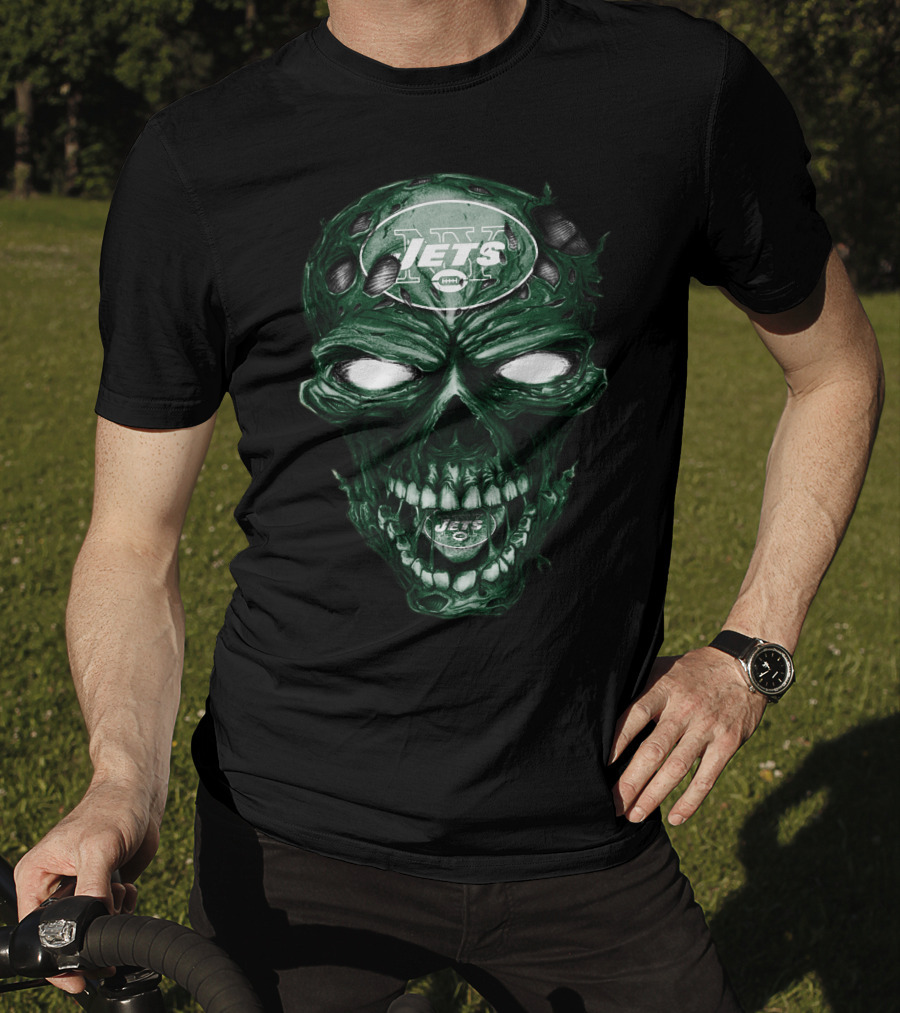 Skull V2 Jets New York NFL T-Shirt