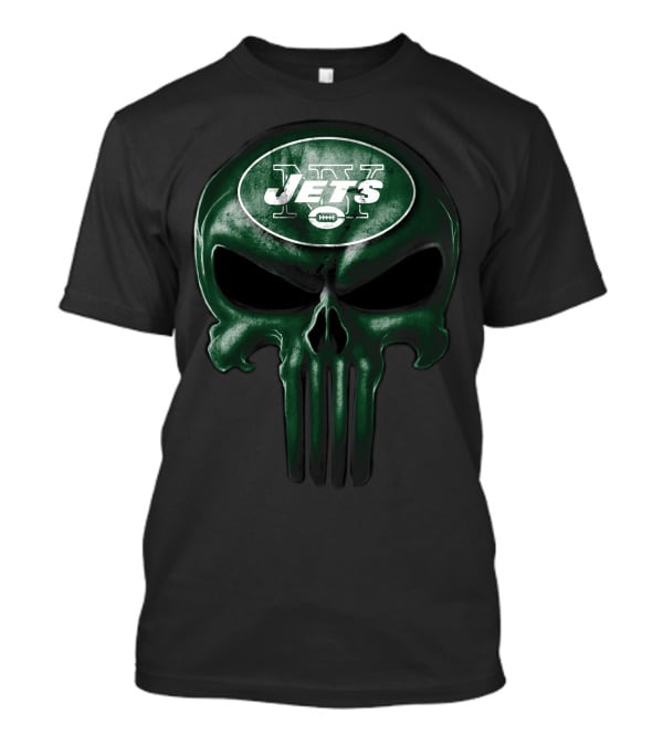 Skull V3 New York Jets NFL Logo Fusion T-Shirt