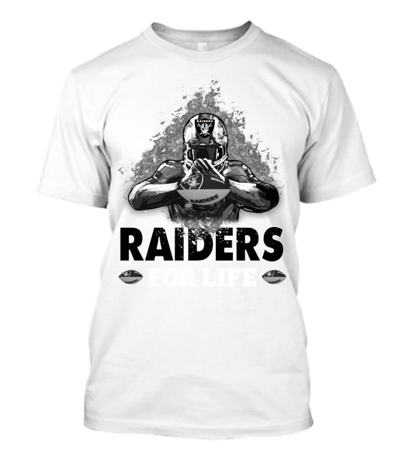 Raiders For Life Football Player Emblem T-Shirt