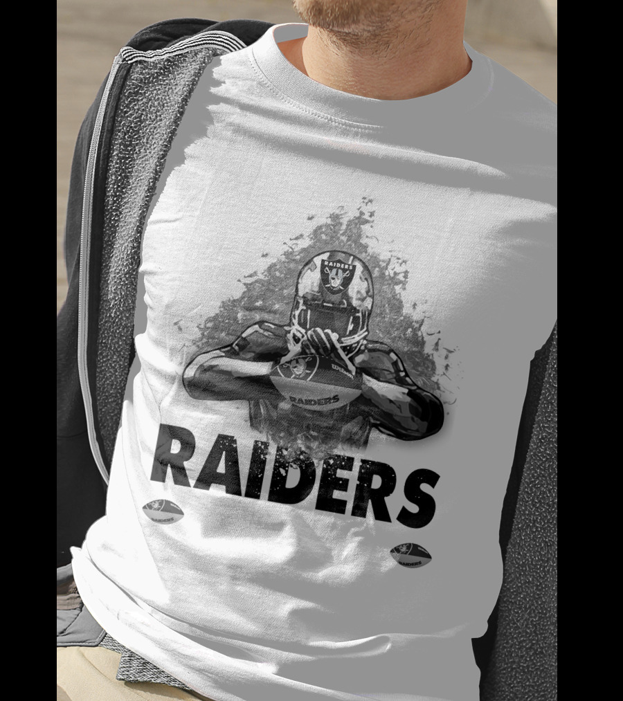 Raiders For Life Football Player Emblem T-Shirt