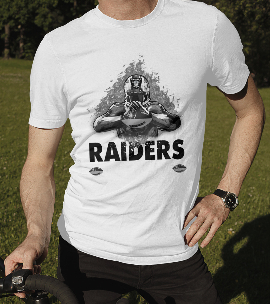 Raiders For Life Football Player Emblem T-Shirt
