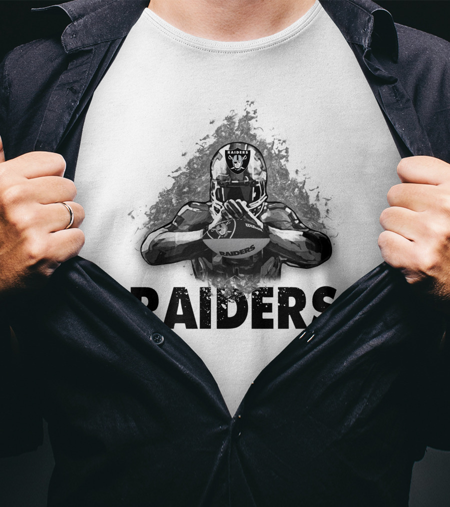 Raiders For Life Football Player Emblem T-Shirt