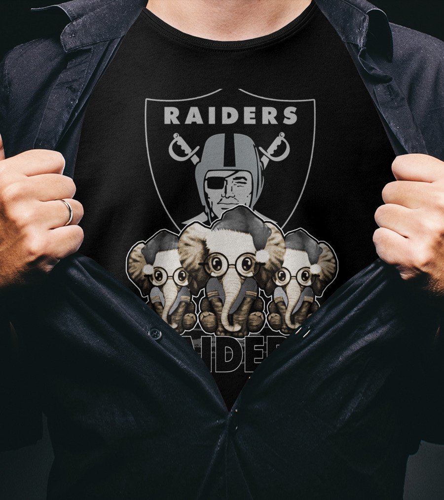 Elephan Xmas Raiders Football Fan T-Shirt