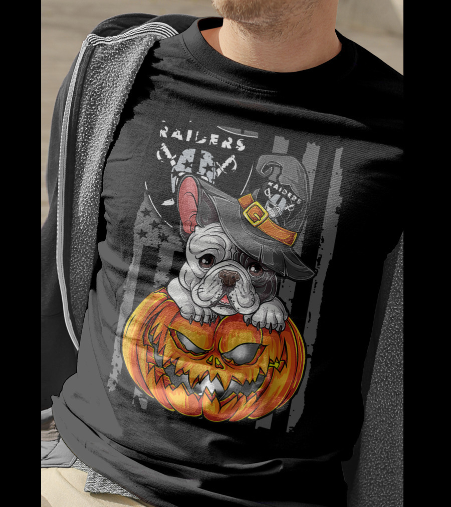 Raiders Halloween Bulldog Pumpkin T-Shirt
