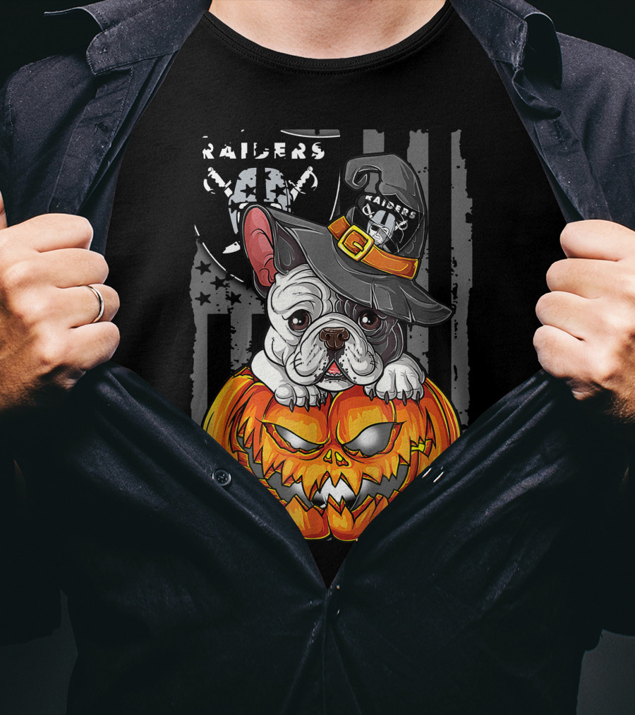 Raiders Halloween Bulldog Pumpkin T-Shirt