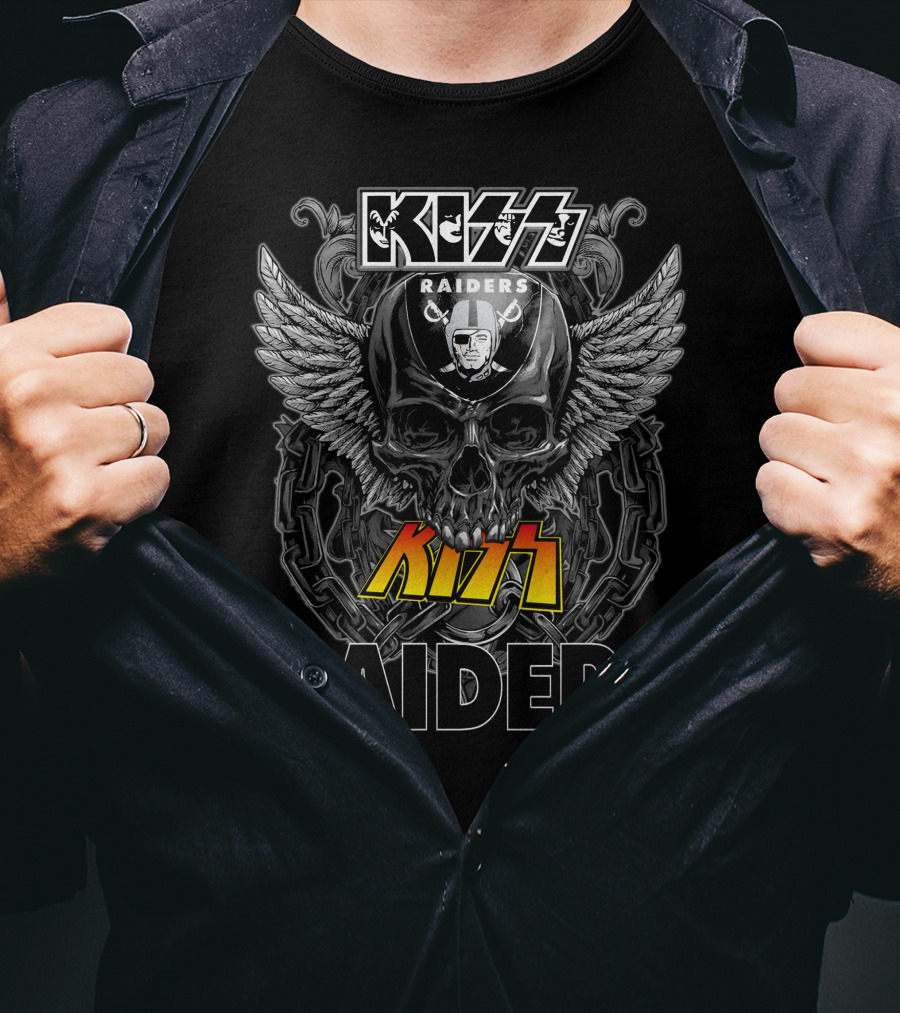 Kiss Raiders Skull Wings T-Shirt