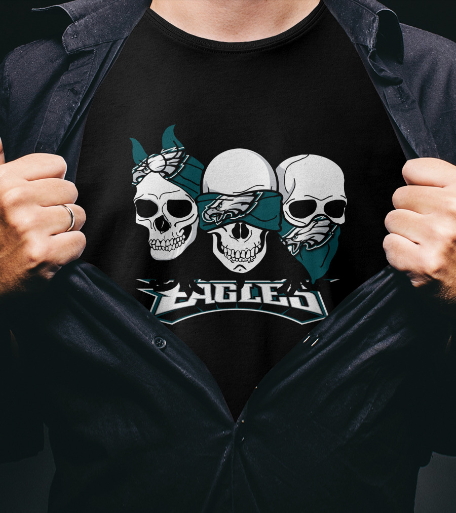 Eagles Three Skull Bandana T-Shirt
