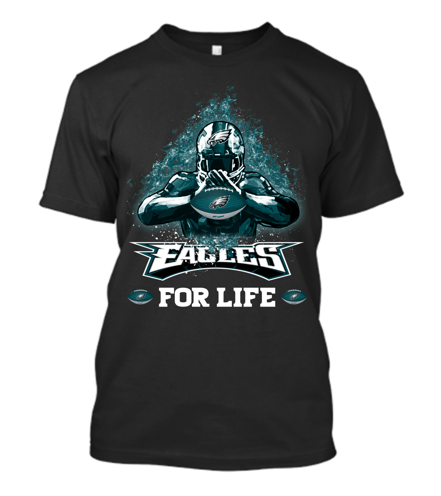 Eagles For Life Philadelphia Football Helmet Rugby T-Shirt