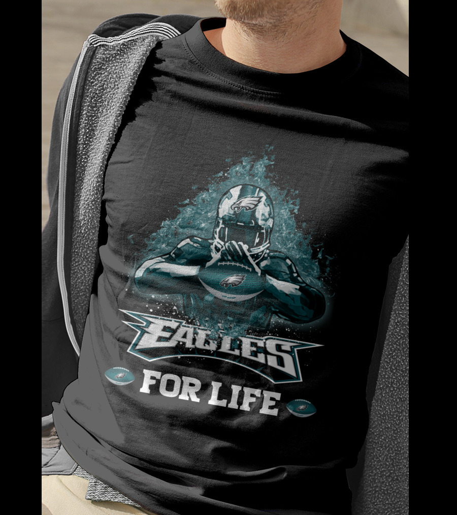 Eagles For Life Philadelphia Football Helmet Rugby T-Shirt