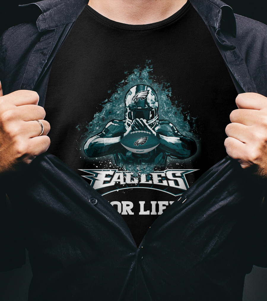 Eagles For Life Philadelphia Football Helmet Rugby T-Shirt