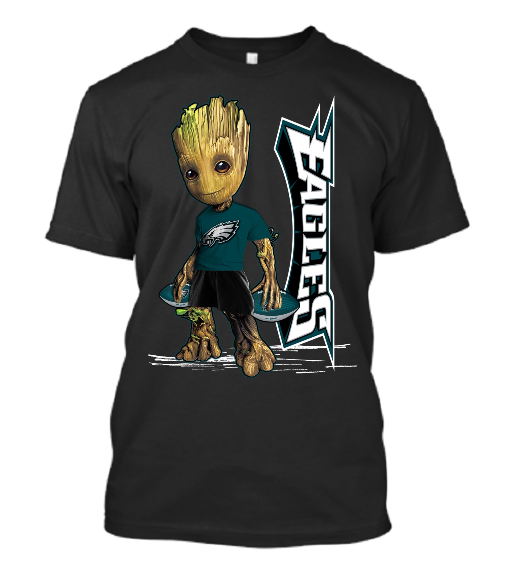 Groot Philadelphia Eagles Football Team Fan Character NFL T-Shirt