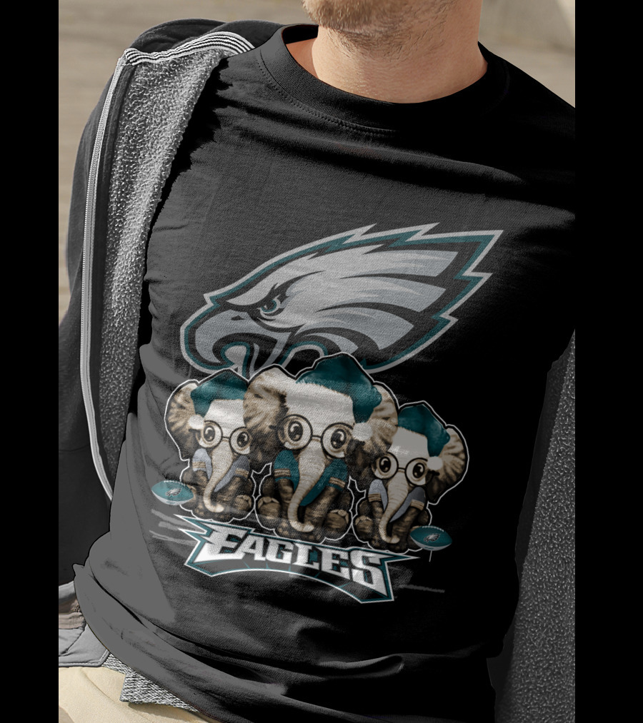 Philadelphia Eagles Elephan Xmas Holiday Spirit T-Shirt