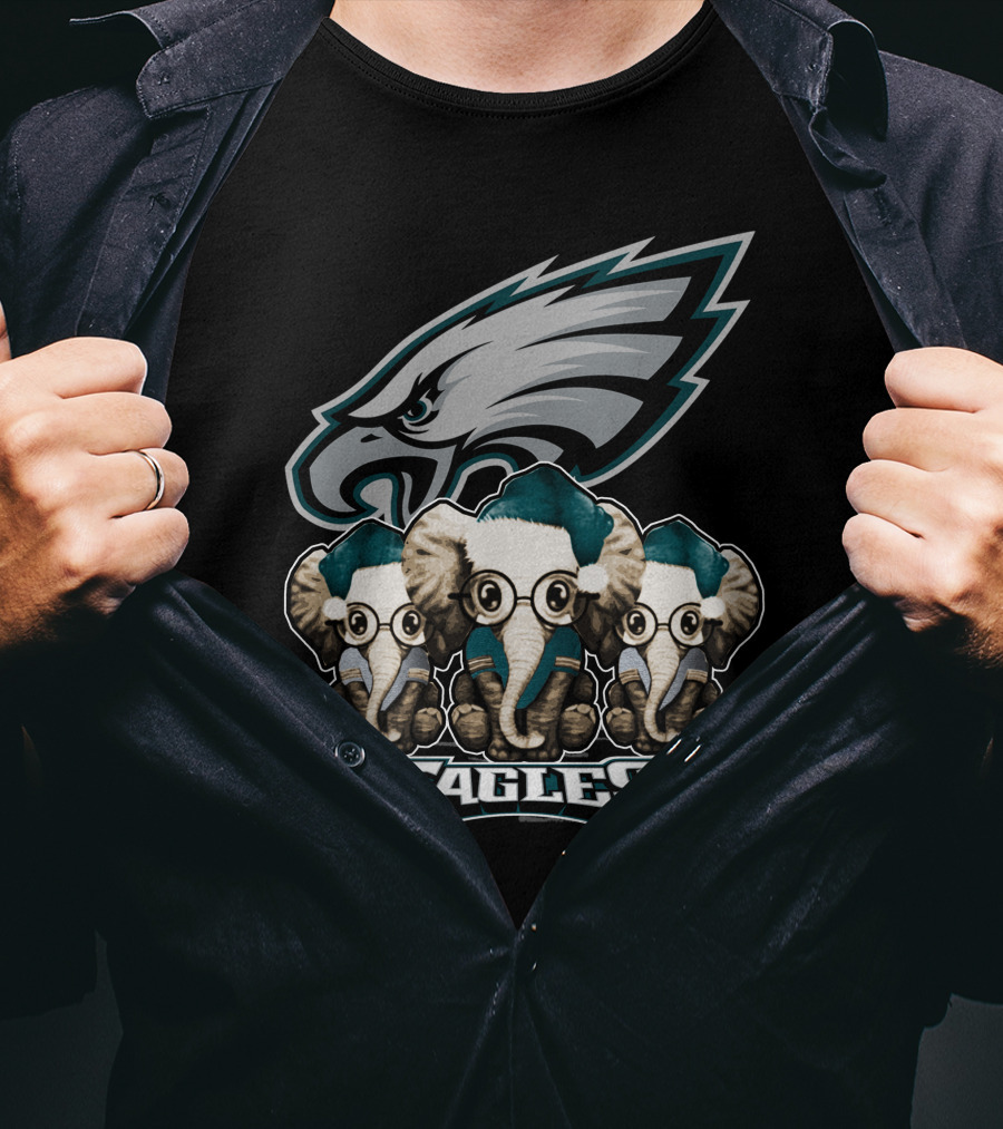Philadelphia Eagles Elephan Xmas Holiday Spirit T-Shirt