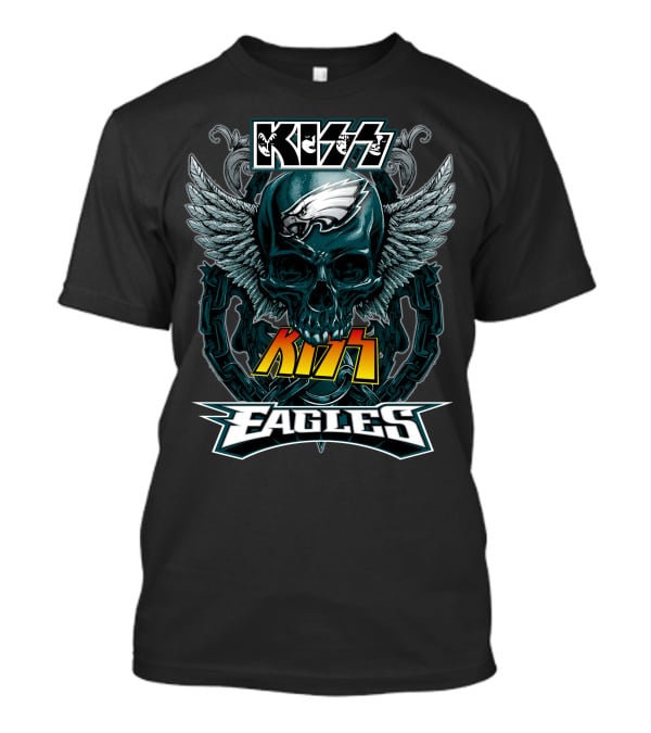 Kiss Eagles Philadelphia Skull Wing T-Shirt