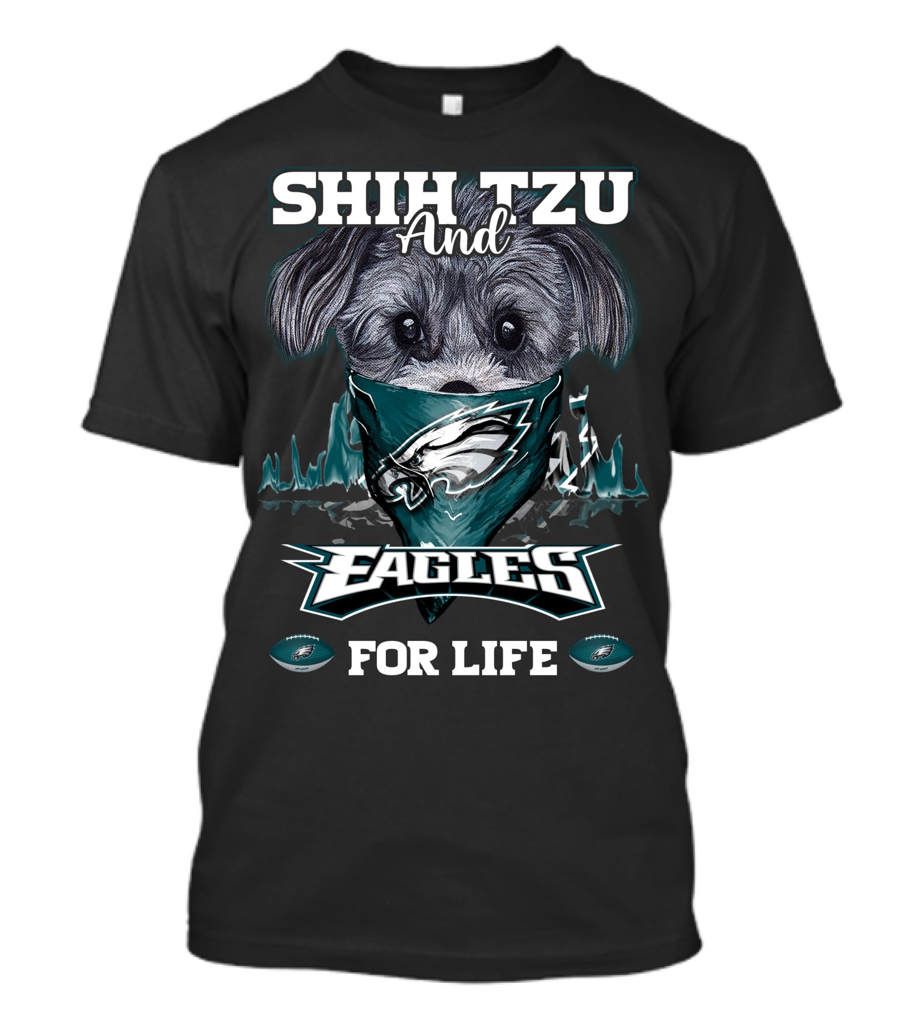 Shih Tzu And Eagles For Life T-Shirt