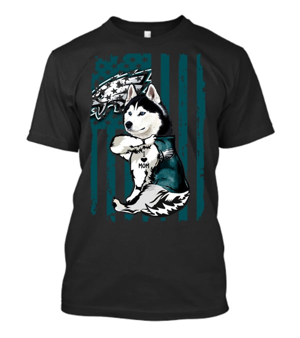 Philadelphia Eagles Siberian Husky Mom T-Shirt