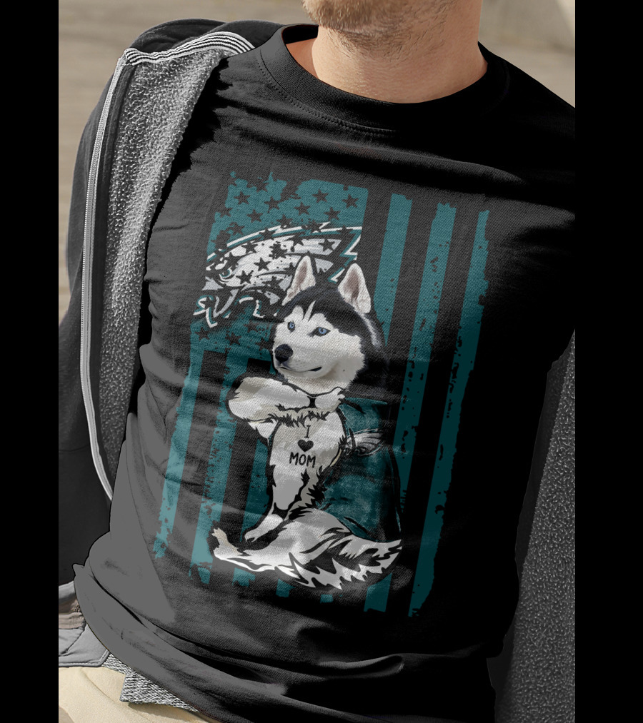 Philadelphia Eagles Siberian Husky Mom T-Shirt