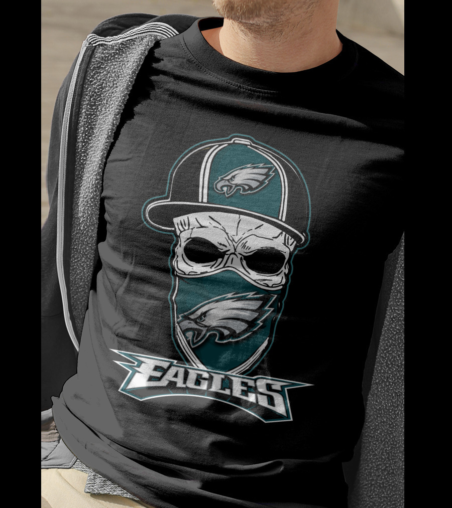 Philadelphia Eagles Skull Cap Mask T-Shirt