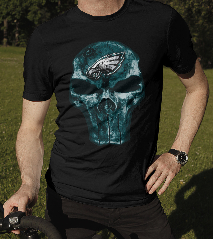 Skull V4 Philadelphia Eagles Emblem T-Shirt