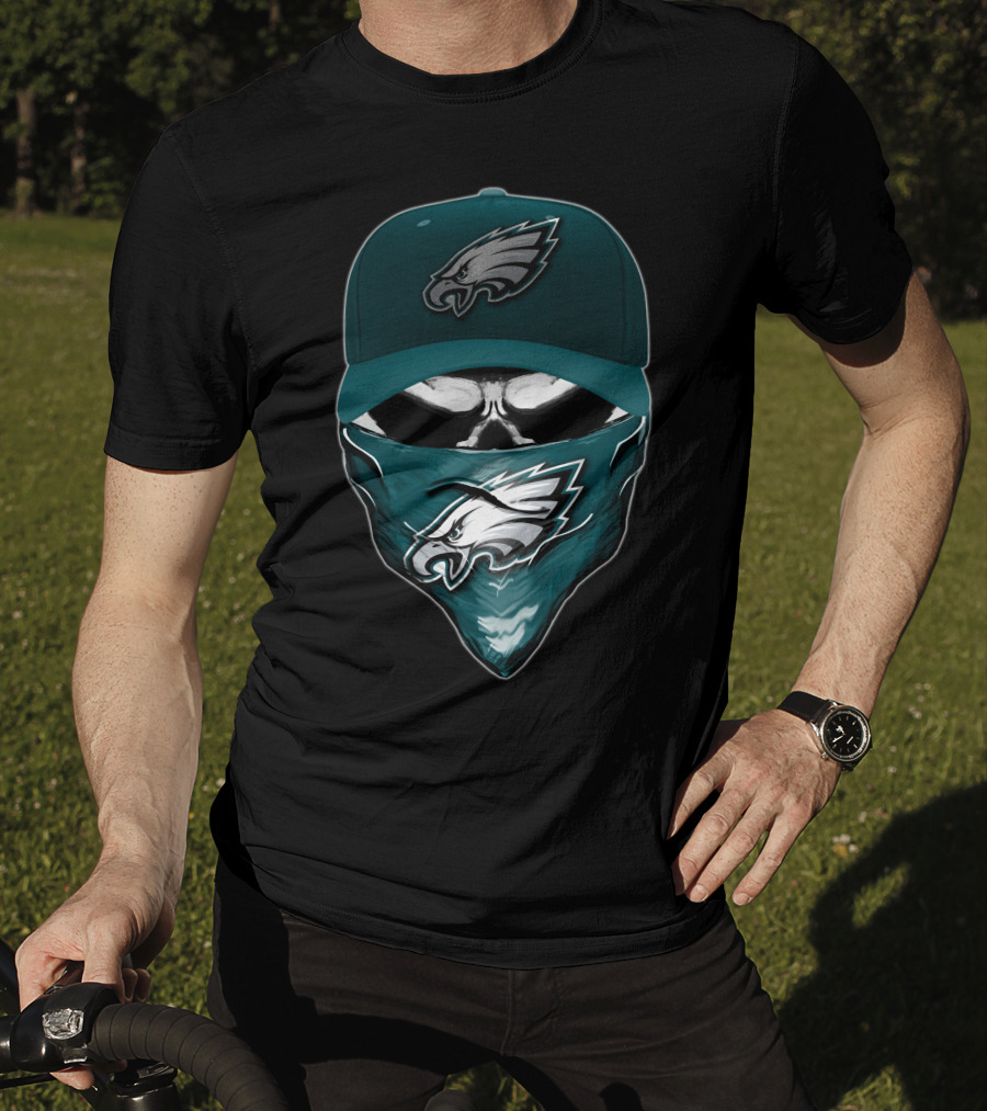 Skull V6 Philadelphia Eagles Fan Gear T-Shirt
