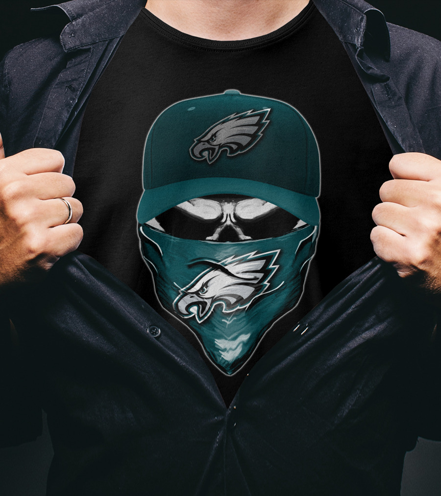 Skull V6 Philadelphia Eagles Fan Gear T-Shirt