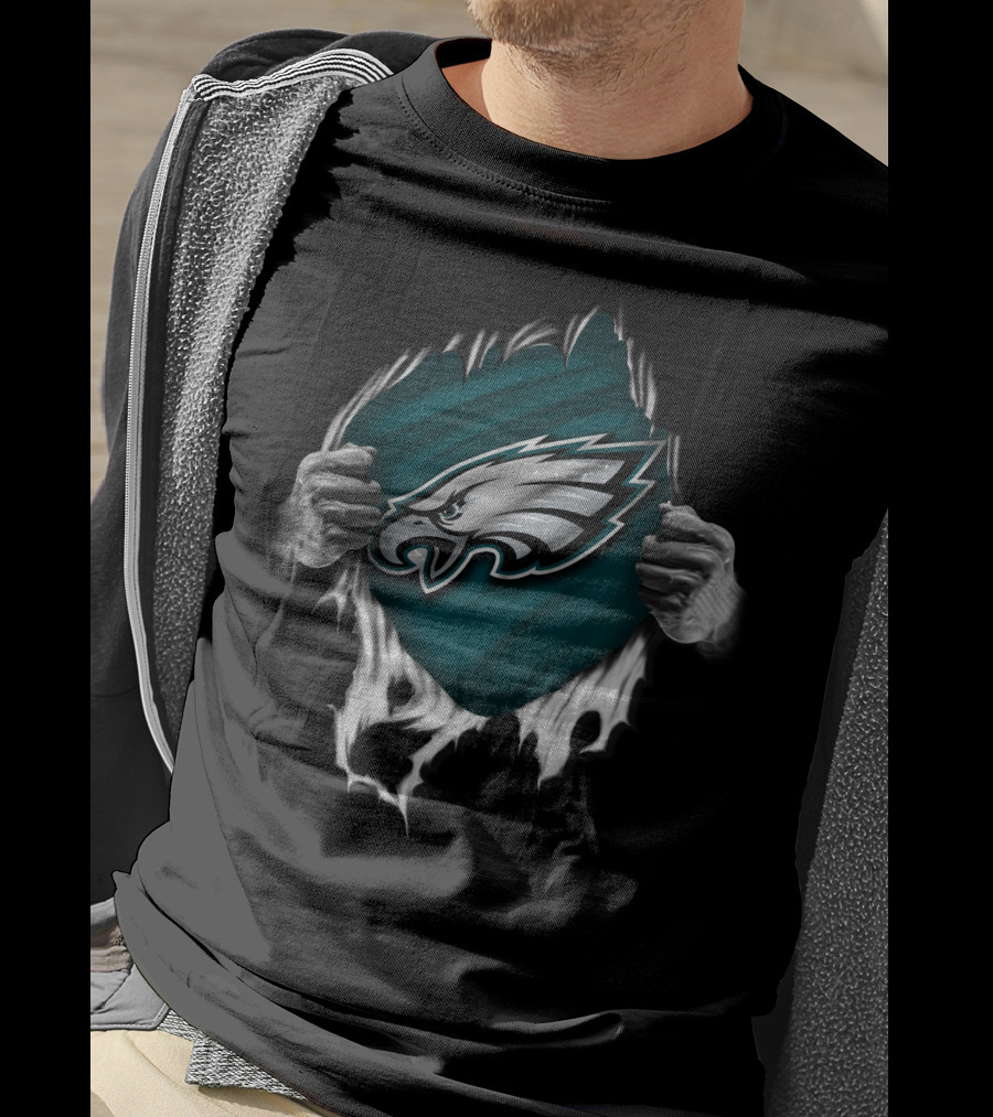 Torn Philadelphia Eagles Ripped T-Shirt