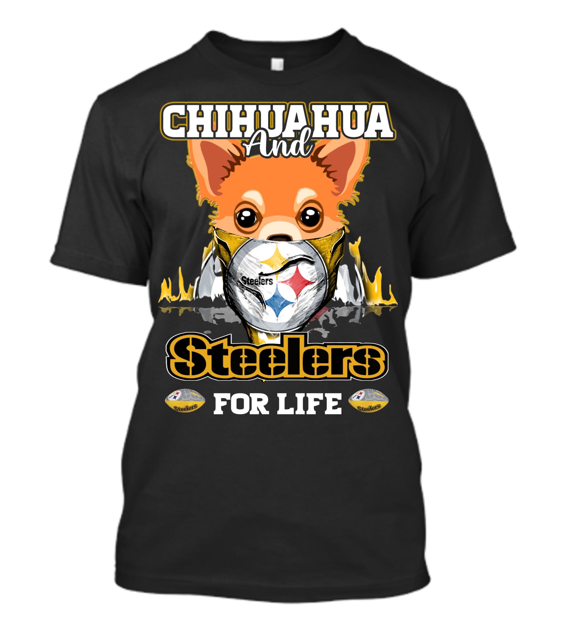 Chihuahua And Steelers For Life T-Shirt
