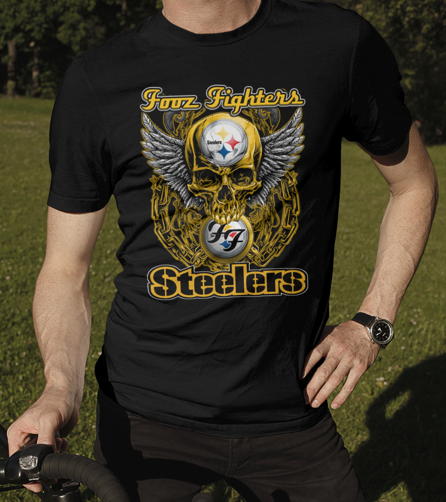 Foo Fighters Steelers Skull Wings T-Shirt