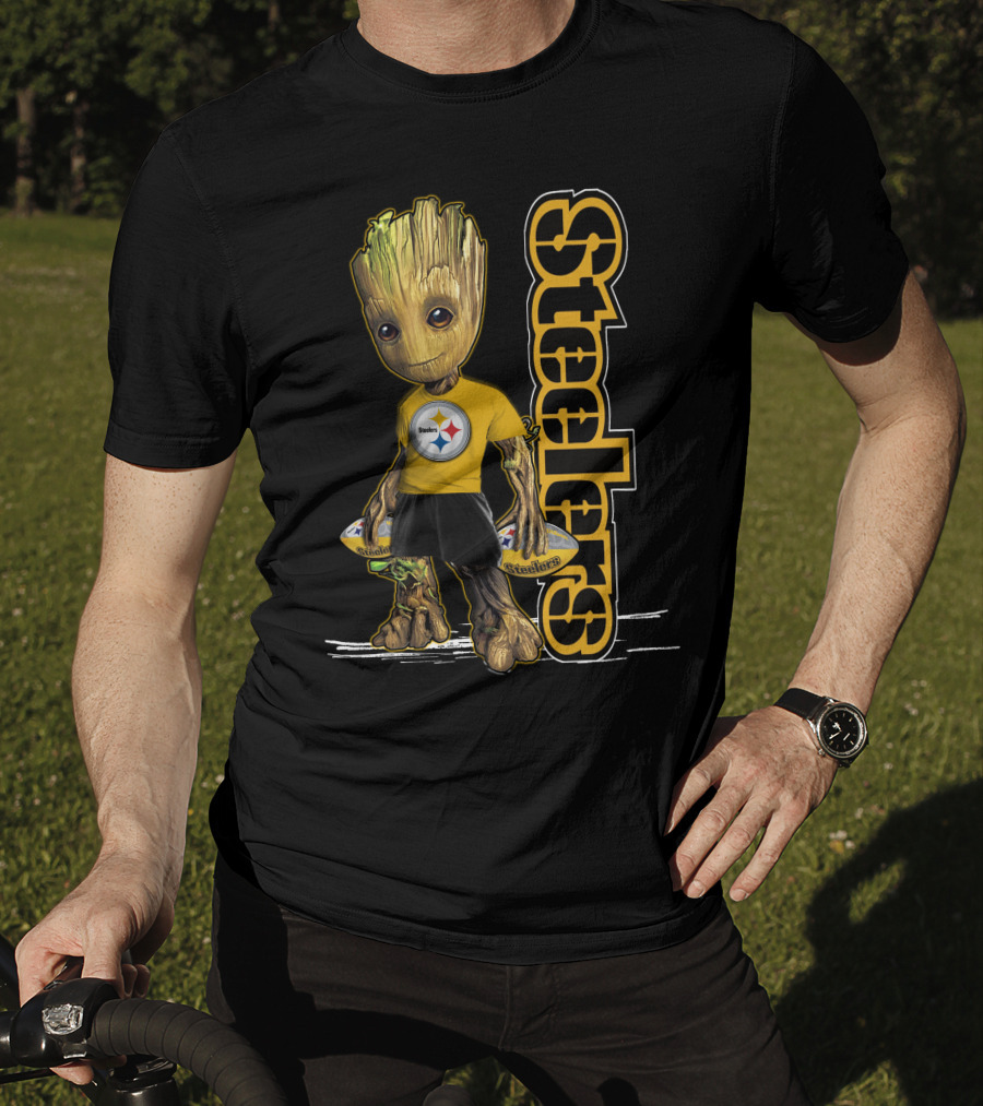 Groot Steelers Pittsburgh Football Fan Character T-Shirt