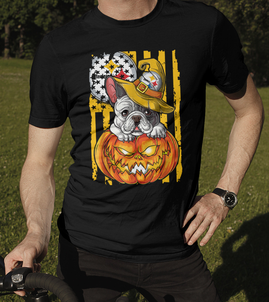 Steelers Bulldog Halloween Pumpkin Pittsburgh T-Shirt