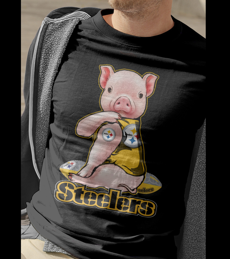 Steelers Pig With Football T-Shirt