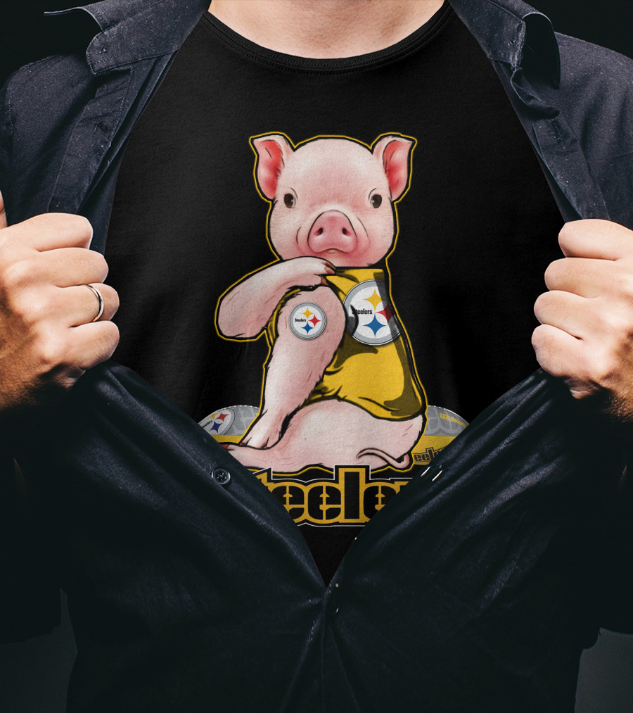 Steelers Pig With Football T-Shirt