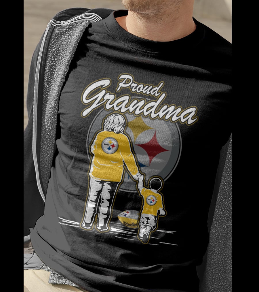 Proud Grandma Pittsburgh Steelers Football Family Fan T-Shirt