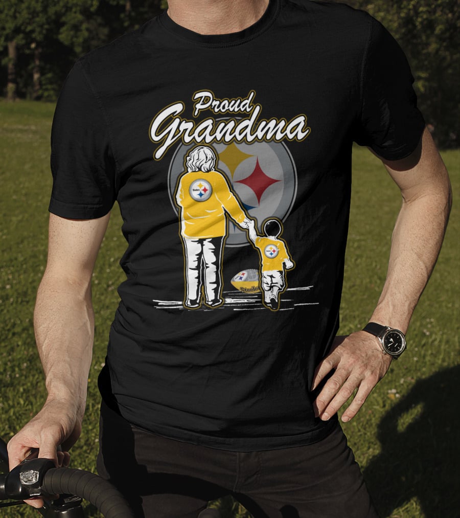 Proud Grandma Pittsburgh Steelers Football Family Fan T-Shirt