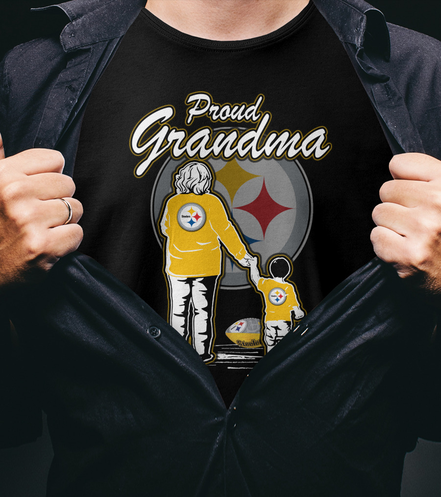 Proud Grandma Pittsburgh Steelers Football Family Fan T-Shirt