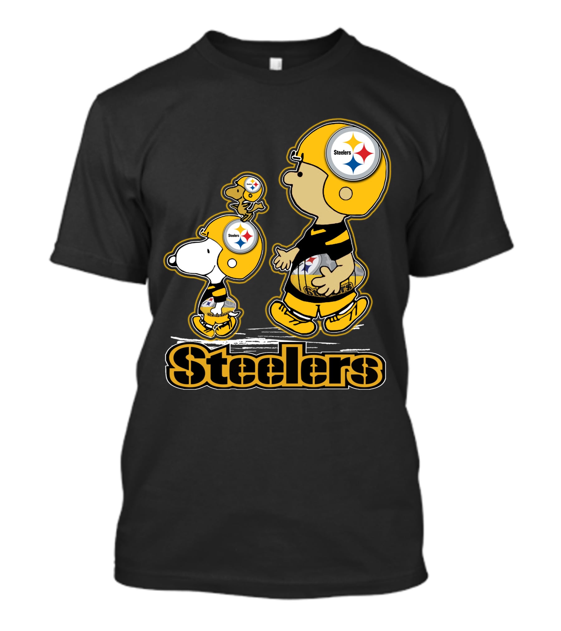 Snpfootball Pittsburgh Steelers Charlie Brown And Snoopy Peanuts Steelers Helmets T-Shirt